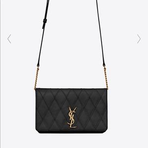 New ANGIE CHAIN BAG IN QUILTED LAMBSKIN black